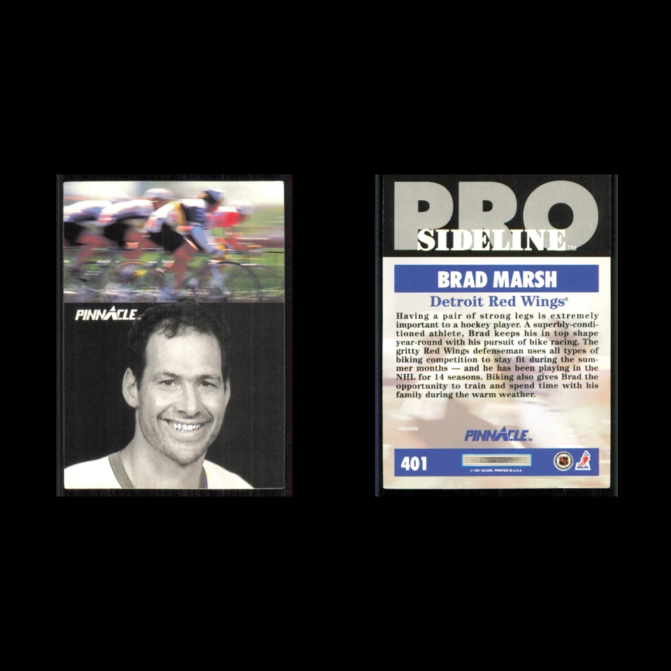 Brad Marsh #401 1991 Pinnacle Detroit Red Wings Hockey Card NHL NM - Image 3 of 3