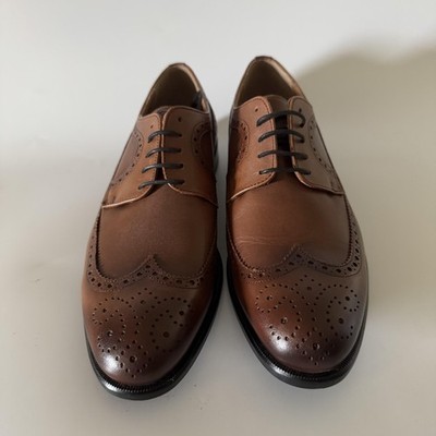$795 Nettleton Classic Brown Leather Wingtip Brogues Shoes 9.5 Vintage Nettleton Brown Leather Long Wingtip Derby Size 9 C  main image 2