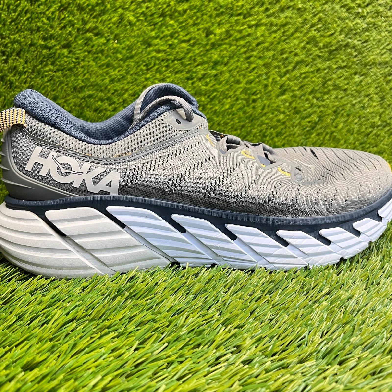 Hoka One One Gaviota 3 Mens Size 10.5 Gray Blue Athletic Running Shoes Sneakers