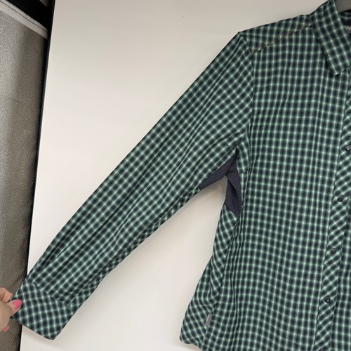 Icebreaker Laurel Plaid Button Down Shirt Women's Size Medium Green Merino Wool - Picture 4 of 15