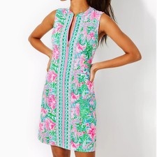 Lilly Pulitzer Luxletic Courtney Golf Dress in Amalfi Blue Leaf it Wild Size 8