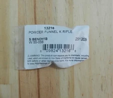Dillon Powder Funnel - "K" RIFLE - 257, 6.5 Creedmoor;  13216