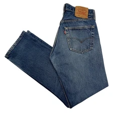 Vintage Levi's 501 Jeans Blue Mens 31W 29L Made in USA 90s Straight Fit Red Tab