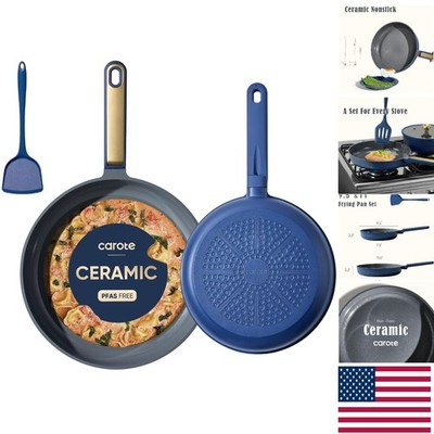 Versatile Nonstick Ceramic Cookware: 9.5  & 11  Skillets for Healthy Meals