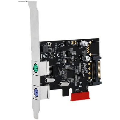 PCIE zu PS/2 Erweiterungskarte für PS2 Maus Tastatur PCI-E Round Port Adapter9903