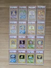Complete Pokémon Base Set 1999 Holo 16/16 Set, All PSA 7 Near Mint Charizard