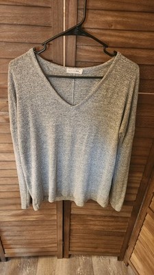 Rag and Bone Long Sleeve V-Neck Heather Gray Top - Women's Small