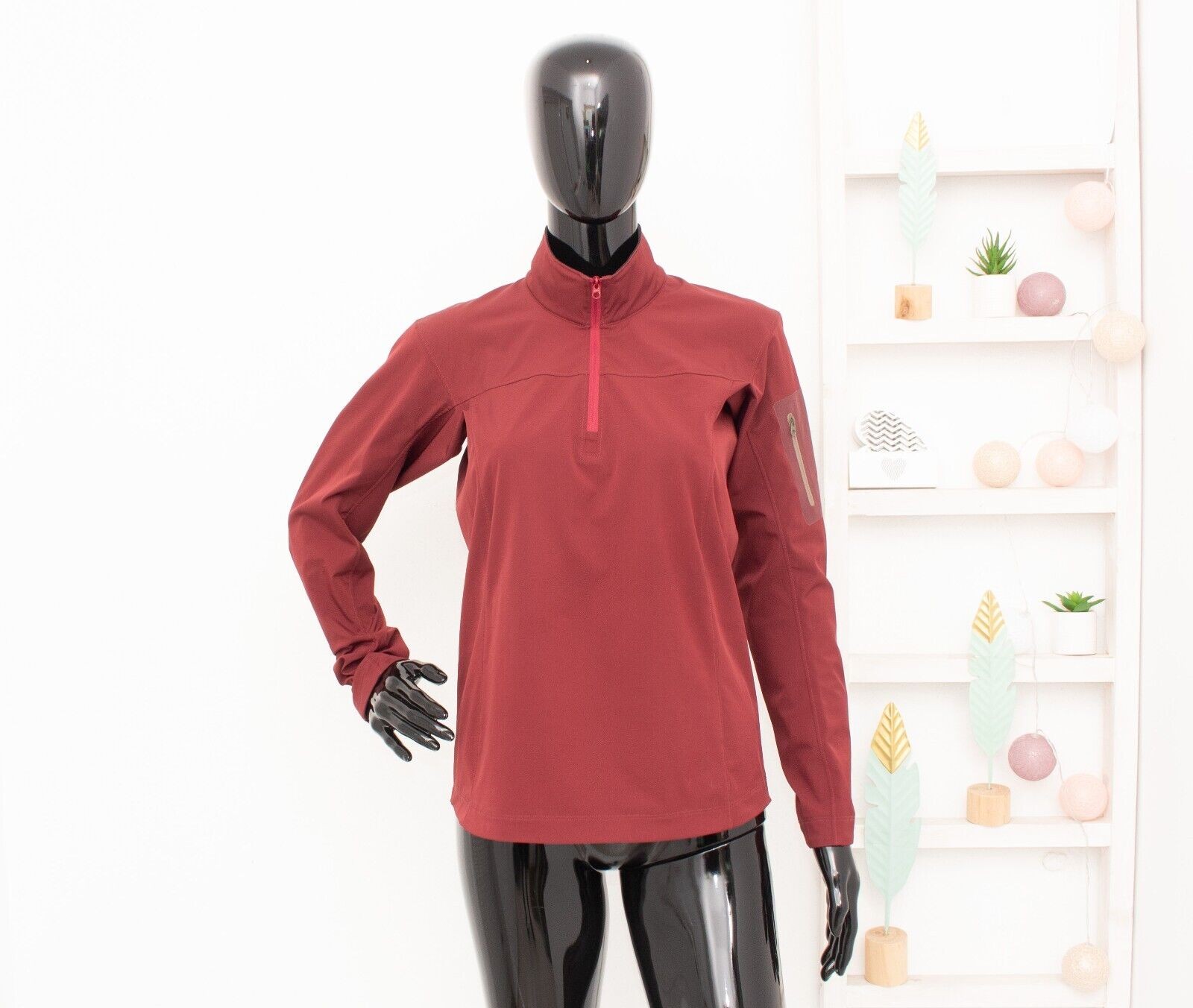 Arc'teryx Giacca Softshell Mezza Zip Leggera Rosso Vino Outdoor Donna Taglia S