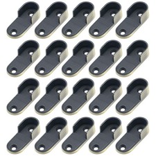 20 PCS Oval Closet Rod End Supports Wardrobe Brackets Zinc Alloy 16mm 0.63 Inch