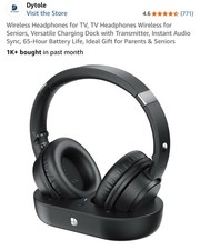 Wireless Headphones for TV, TV Headphones Wireless for Seniors, Versatile Cha...