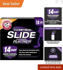 Clump Seal SLIDE Platinum Multi-Cat Clumping Cat Litter, 14-Day Odor Contro...