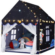 Space Kids Tent Indoor: with Mat, Star Lights - Kids Play Tent Space Toys for To
