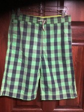 Gap Kids boys swim trunks Size XXL 14-16 Green/Black Check Excellent Condition