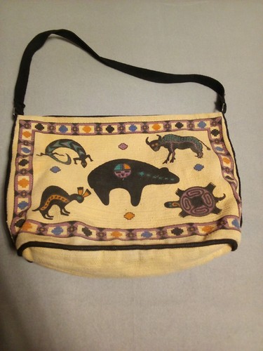 Vintage El Paso Saddle Blanket Vegan Cotton Huge Tote Purse Boho Festival 10x17 - Picture 2 of 11