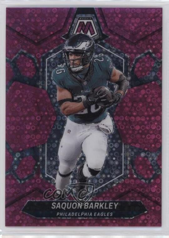 2024 Panini Mosaic No Huddle Pink Mosaic Prizm 1/20 Saquon Barkley #177 1o2