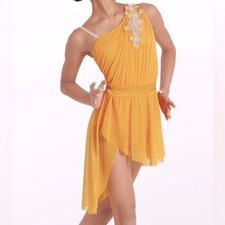 WEISSMAN Dance Costume dress ballet lyrical yellow CLARITY 12294 LC-large child