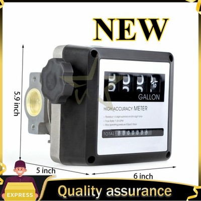 7-20GPM for All Fuel Transfer Pumps Aluminum 4Digital Mechanical Fuel Flow Meter