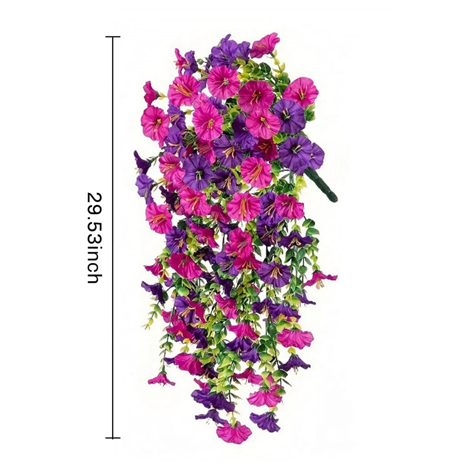 4x Artificial Fake Hanging Flower Vine Plant Wedding Garden Indoor Outdoor Decor - Image 3 of 4