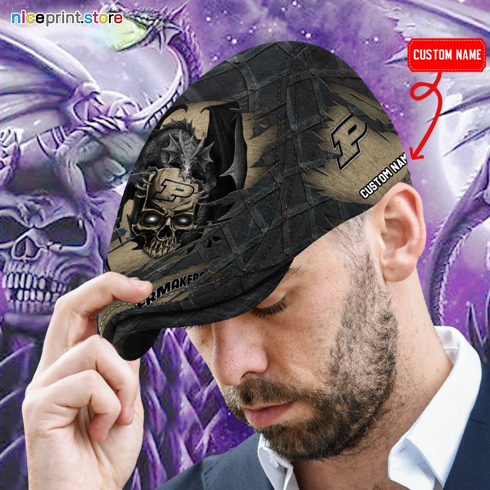 Purdue Team Boilermakers Jeff Cap Boilermakers Driver Cap Camo Hat Flat Cap