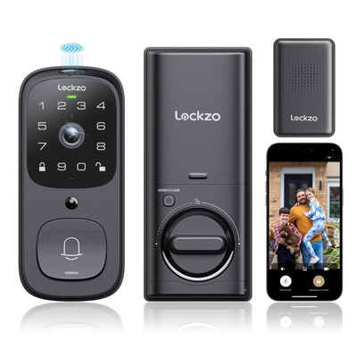 Video Smart Lock with Doorbell, 6 in 1 Keyless Entry Door Lock, Built-in WiFi...