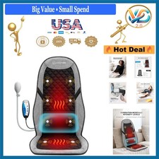 Back Massager with Heat, 10 Vibration Motors, Lumbar Support for Office Home