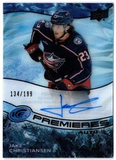 2022-23 Upper Deck Ice Premieres Auto JAKE CHRISTIANSEN IPA-JC /199 Blue Jackets
