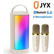 JYX Karaoke Machine With 2 Wireless Microphones XMAS Home Speaker Camping Audio
