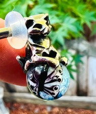Trollbead unique ooak cat pendant butterfly event bead