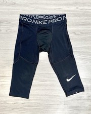 Nike Pro Kids Black Dri-FIT Compression 3/4 Training Tights Size XS