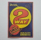 Vintage Original Drink 2-Way Tin Embossed Sign Beverages Soda Pop Advertising