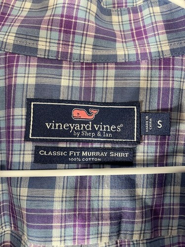 Vineyard Vines Murray Hemd, Herren Small, grau, blau & lila, Top Zustand - Bild 2 von 3