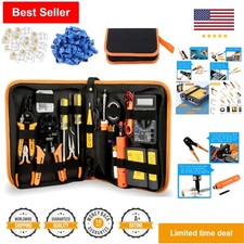 RJ45/RJ11/RJ12 Crimp Tool Kit - Professional Crimper Connector Stripper Cutter