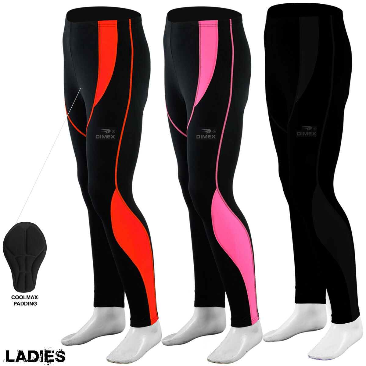 Dimex Women Ladies Cycling Tights Padded Compression Leggings Cycle /  Trousers