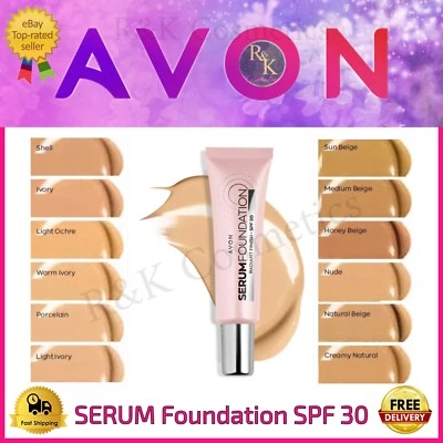 Avon Serum Foundation SPF 30 Radiant Finish Full size 30ml NEW All SHADES