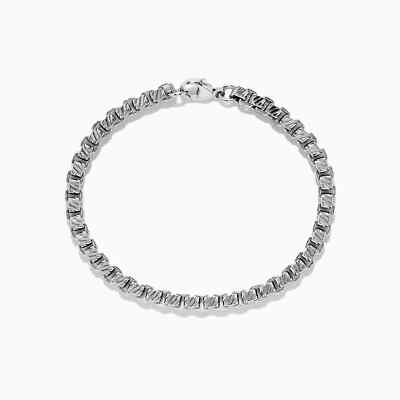 EFFY MEN S 925 STERLING SILVER BOX LINK BRACELET