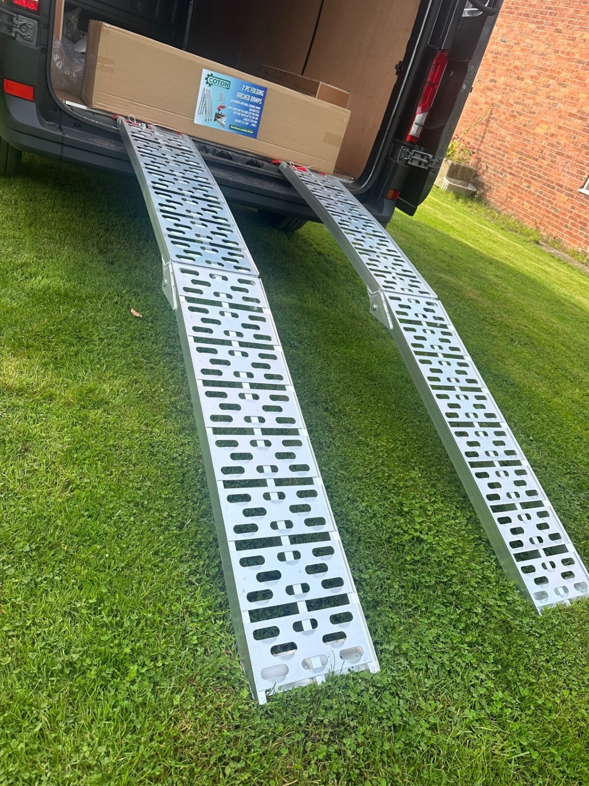 2 x Extra Wide Heavy Duty Quad Bike Lawn Mower Ride On Folding Aluminium Ramps eBay