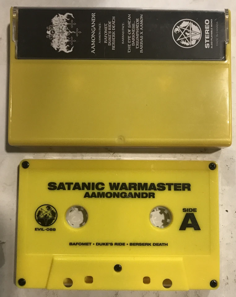 Satanic Warmaster - Aamongandr Cassette 2022 Werewolf Records EVIL-088 [Yellow] Foto 2 de 2