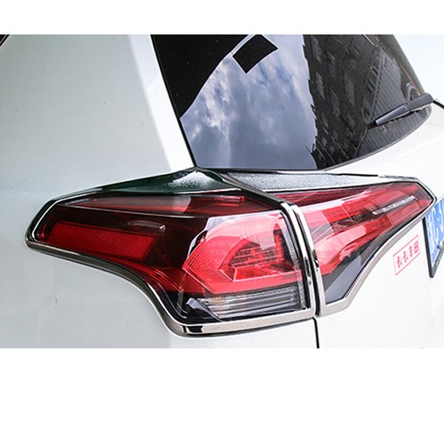 4x Para Toyota RAV4 2016-2018 Luz Trasera Interior Exterior Cubierta ABS Plateada - Imagen 2 de 3