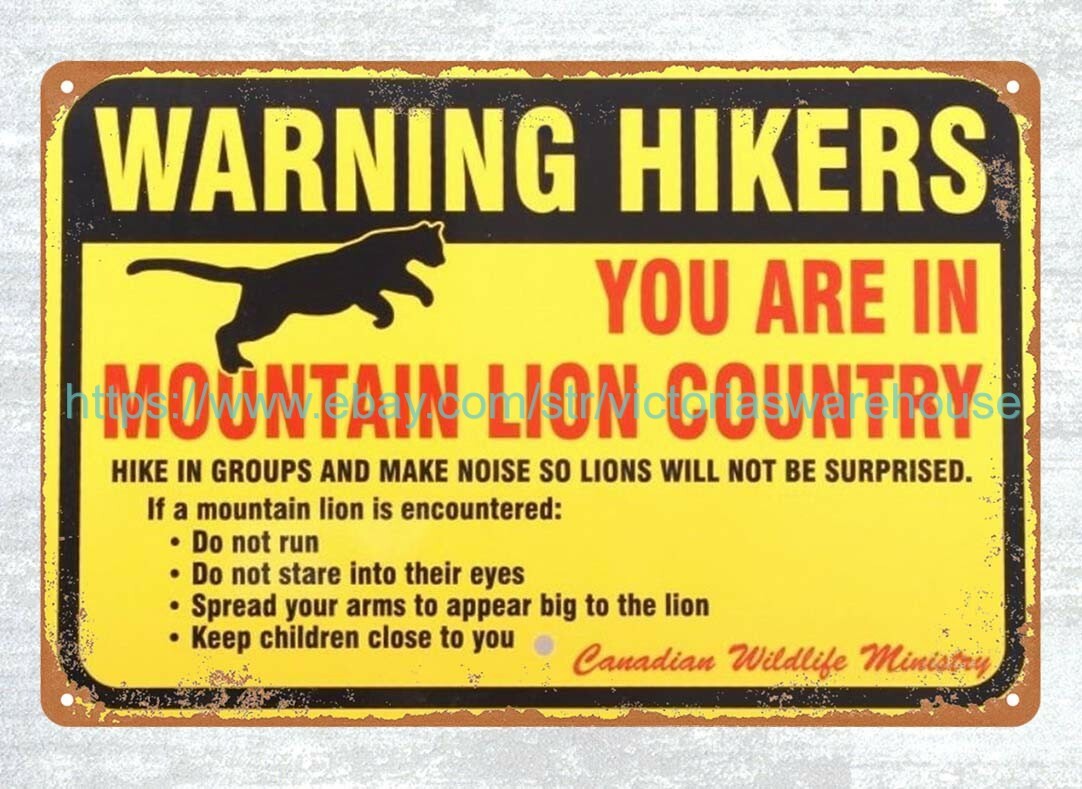 Mountain Lion sign metal tin sign mancave metal wall art decor eBay