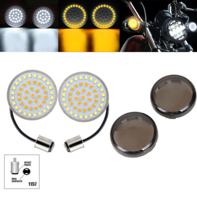 Dreamizer 1157 LED Turn Signal Lights For Harley Davidson Softail (1998-2023) - Amber/White, Pair