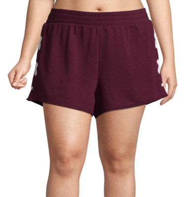 Flirtitude Lace Up Pull On Shorts Juniors Plus Sizes 1X, 3X New Deep Ruby