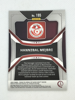 2022 Panini Prizm World Cup | No. 195 Hannibal Mejbri Tunisia| RC