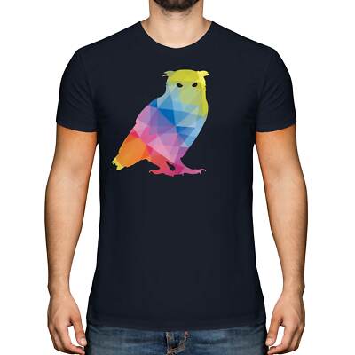 GEOMETRISCHES MUSTER EULE HERREN T-SHIRT TEE TOP GESCHENK DREIECK BUNT