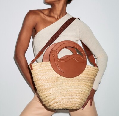 NEW Christian Louboutin Biloumoon Medium Raffia Bag Tan color | eBay