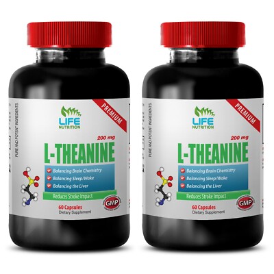 amino acid supplement - L-Theanine 200mg 2 Bottles - reduce blood pressure