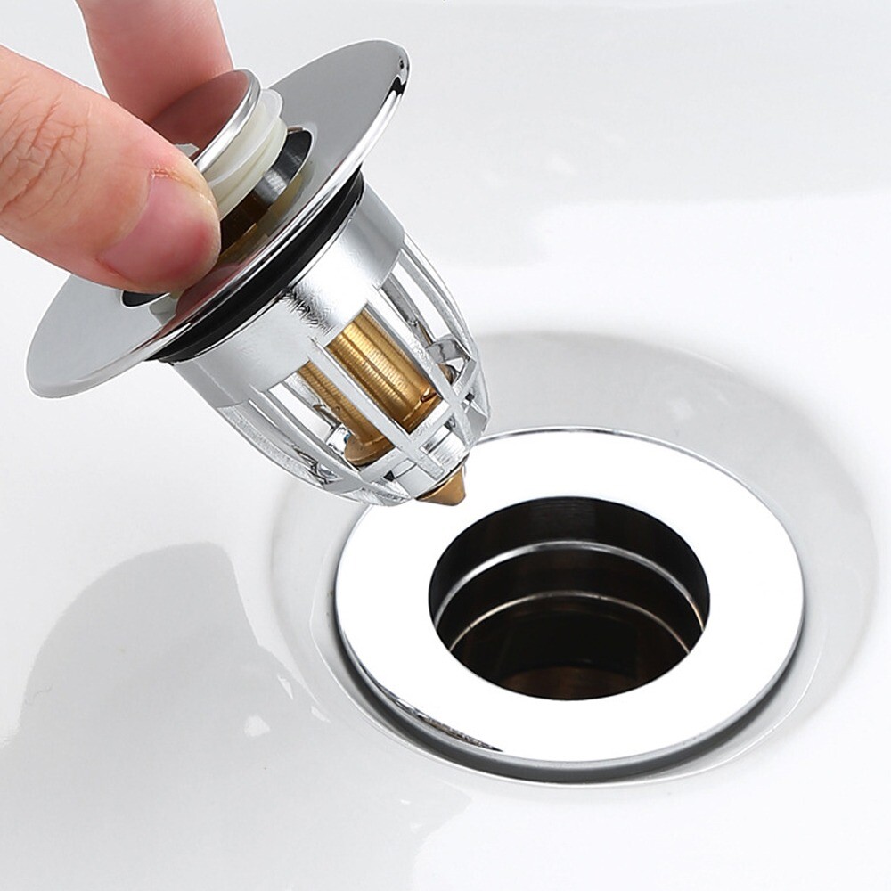 Universal Wash Basin Bounce Drain Filter Pop Up Bathroom Sink Drain Plug 35mm eBay