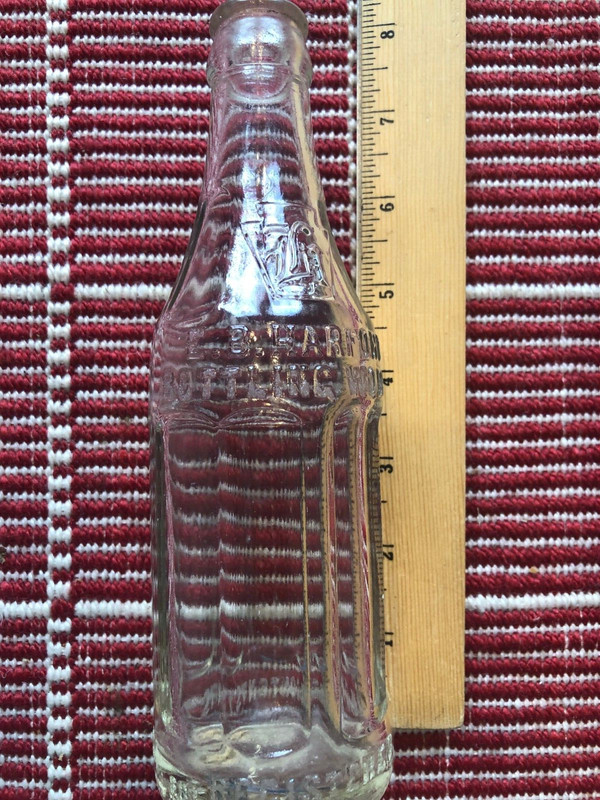 RARE ANTIQUE E.B. HARFORD BOTTLING CO GOSHEN NY 7 OZ GLASS SODA BOTTLE FLAT SIDE