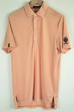 RLX Polo Ralph Lauren Golf Shirt Mens Size S Orange Stripe Lochinvar Club