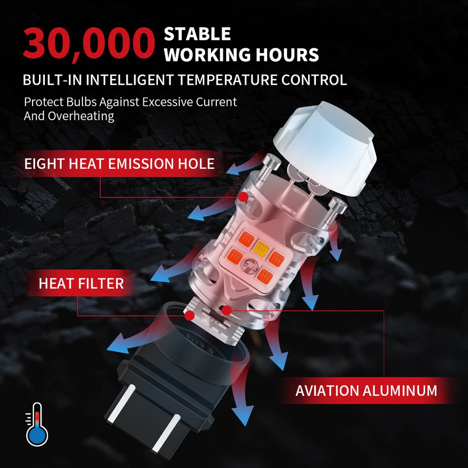 Luz LED Switchback 3157 blanco ámbar CK para Toyota Sienna 2004-2020 Canbus 2x Foto 4 de 4