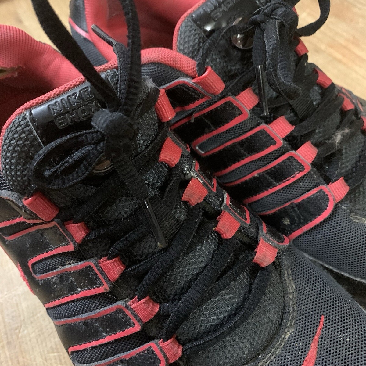 Nike Shox NZ Sneakers Black Red Womens Sz 8.5 Shoes | eBay